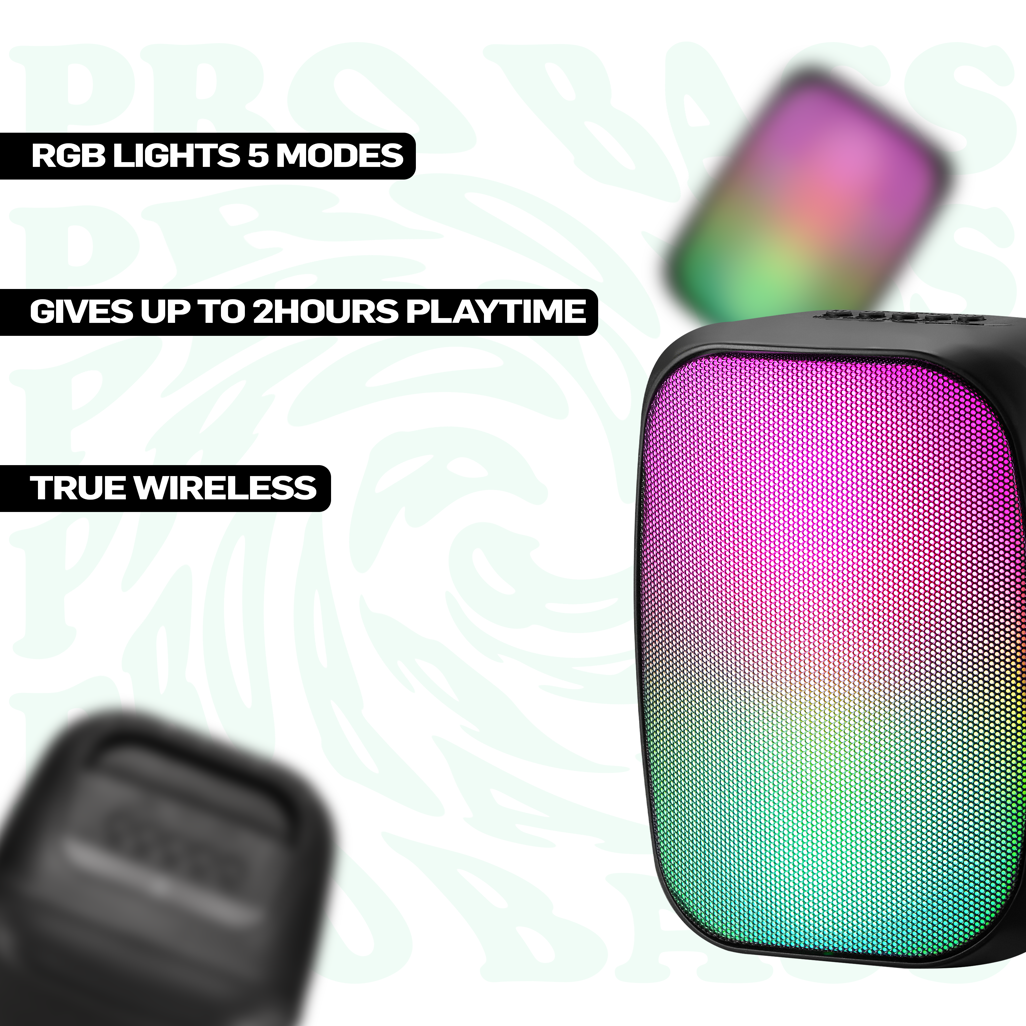 Pro Bass BlastWave Series BT Mini Speaker - Black