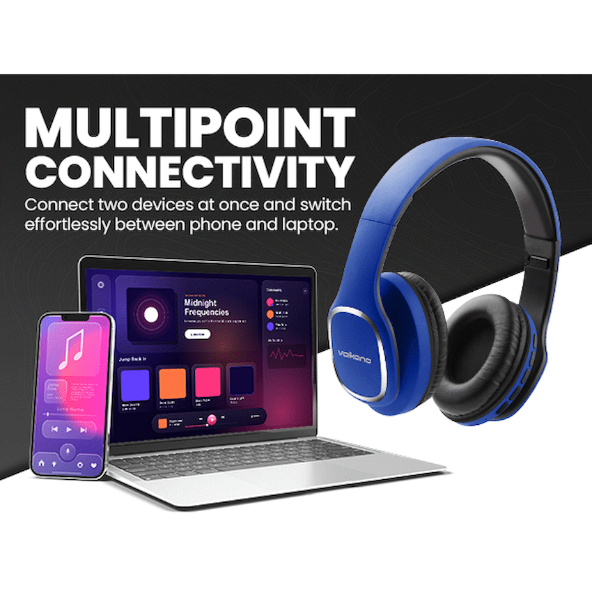 Volkano Phonic Series Bluetooth Full Size Headphones - Blue - image 10