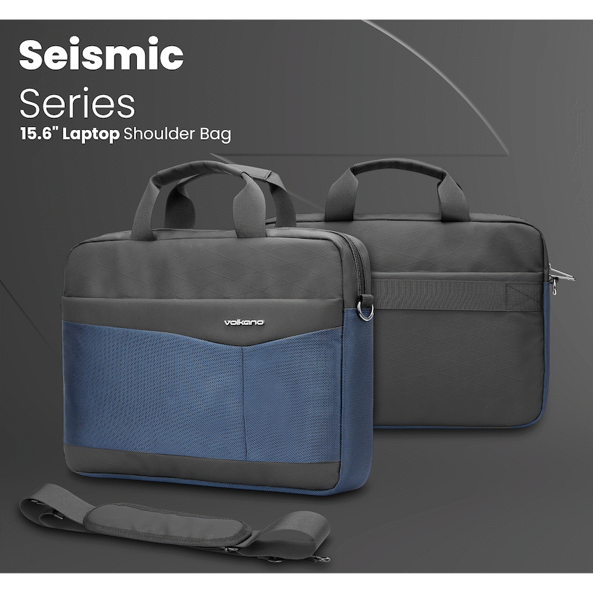 Volkano Seismic 15.6" Laptop Shoulder Bag Blk/Nvy - image 10