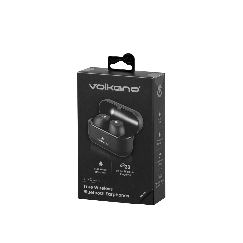 Volkano Aero Series True Wireless Earphones - Black