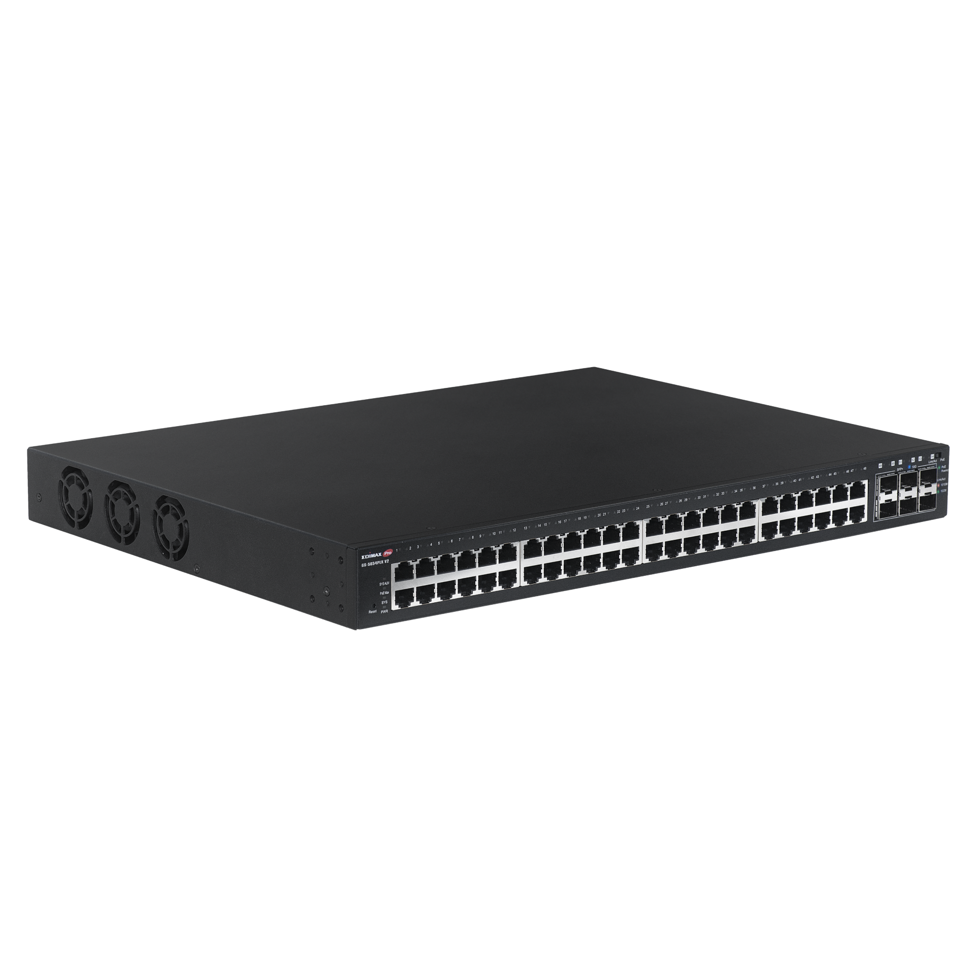 Edimax 54 Port, Web Smart,  48 Gigabit PoE+ Long Range Switch with 6 SFP+ Ports - image 3