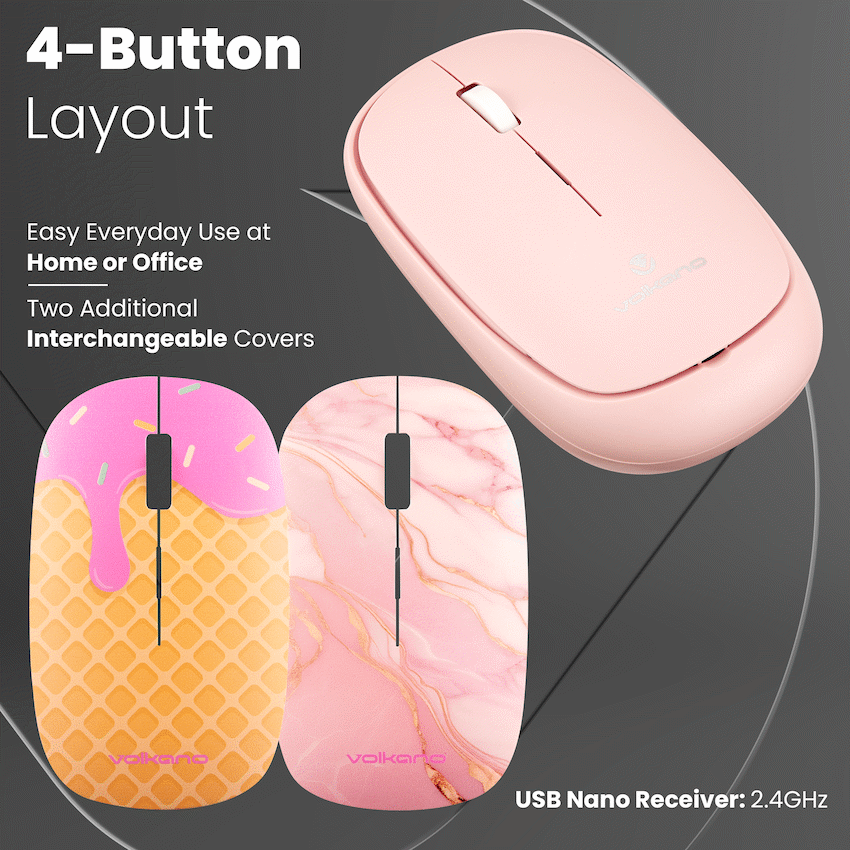 Volkano Coral series Bluetooth Wireless Mouse - Pink - image 11