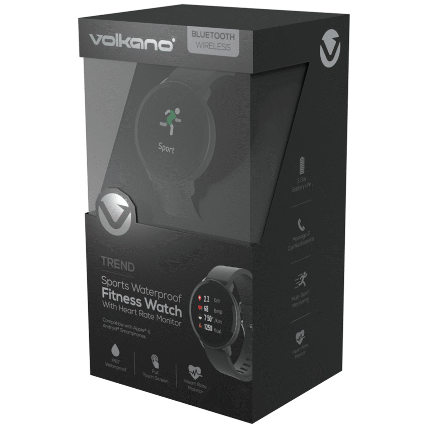 Volkano Active Tech Trend series Watch with heart rate monitor - Black - image 11