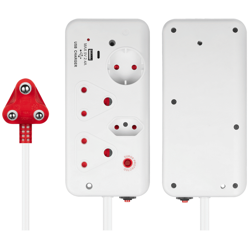 Switched 4-Way with 1x Type-C + 1x USB 2.4a Socket Medium Surge-Protected 0.5m - image 11