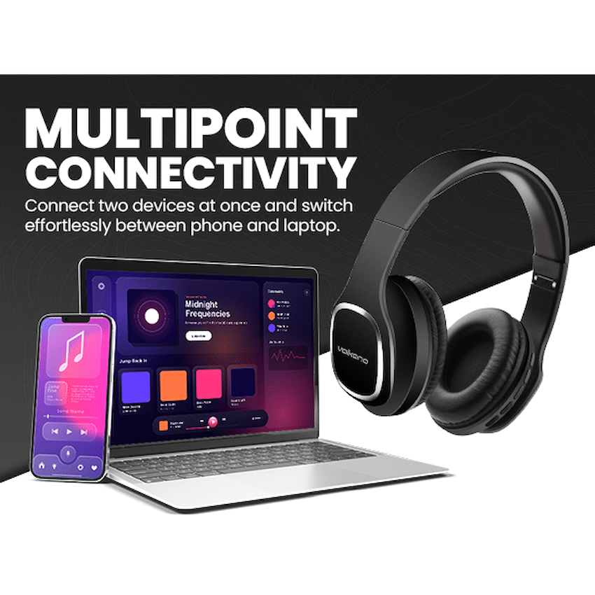 Volkano Phonic Series Bluetooth Full Size Headphones - Black - image 11
