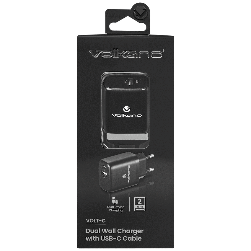 Volkano Volt-C Series Dual USB and USB-C Wall Charger with USB to USB-C Cable Included - image 11