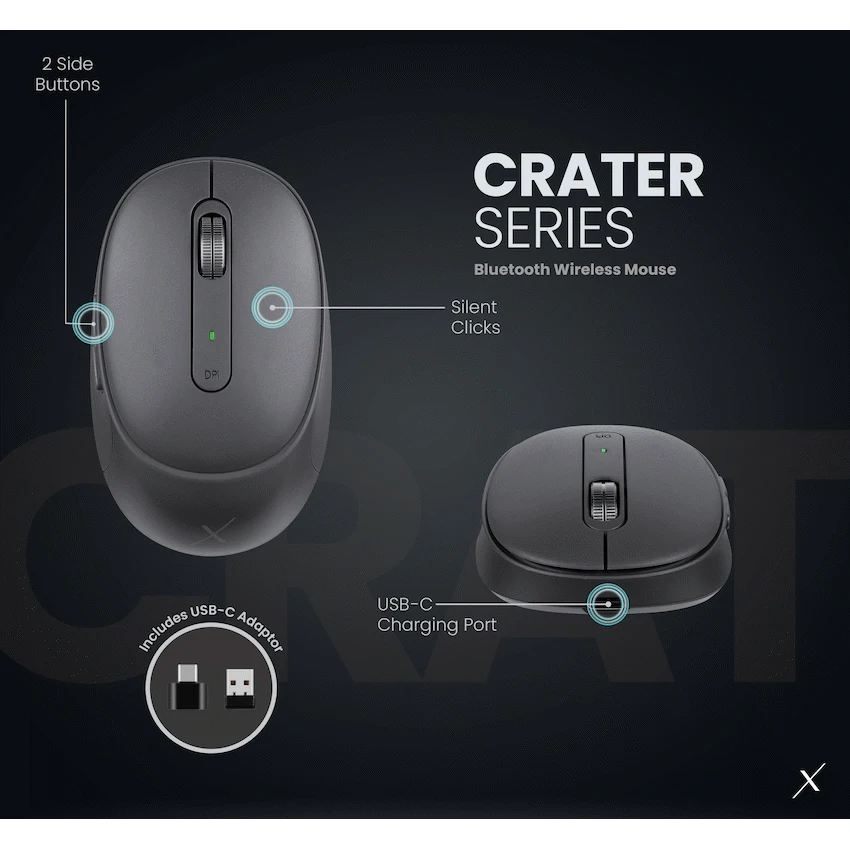 VolkanoX Crater Bluetooth Wireless Mouse - Graphite - image 11