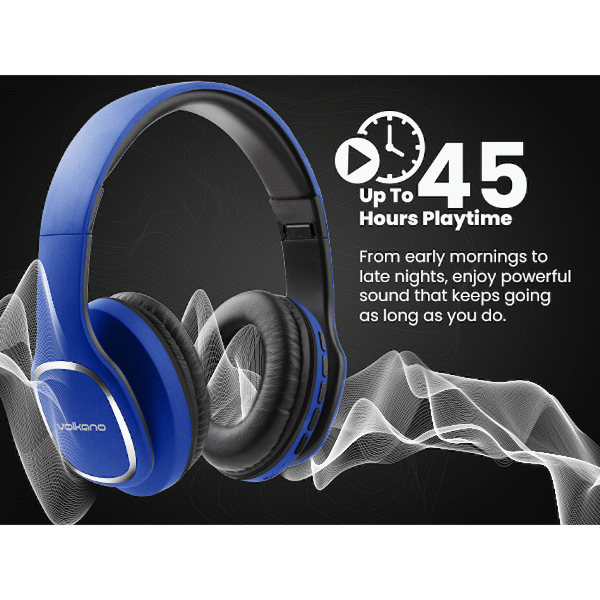 Volkano Phonic Series Bluetooth Full Size Headphones - Blue - image 11