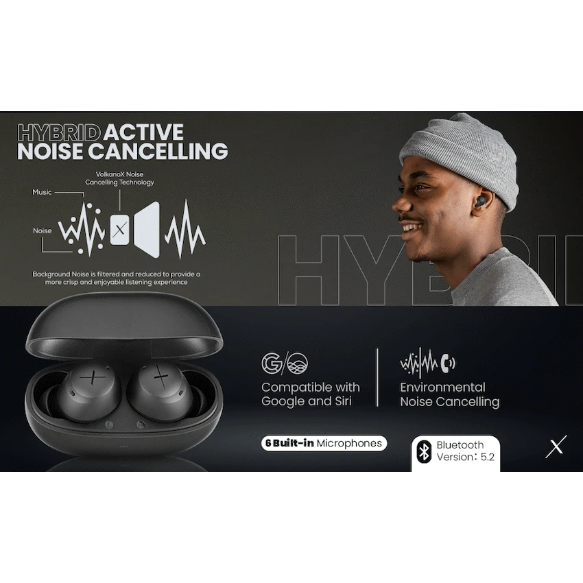 Volkano X VXT200B True Wireless Earphones with Hybrid Active Noise Cancelling - image 11