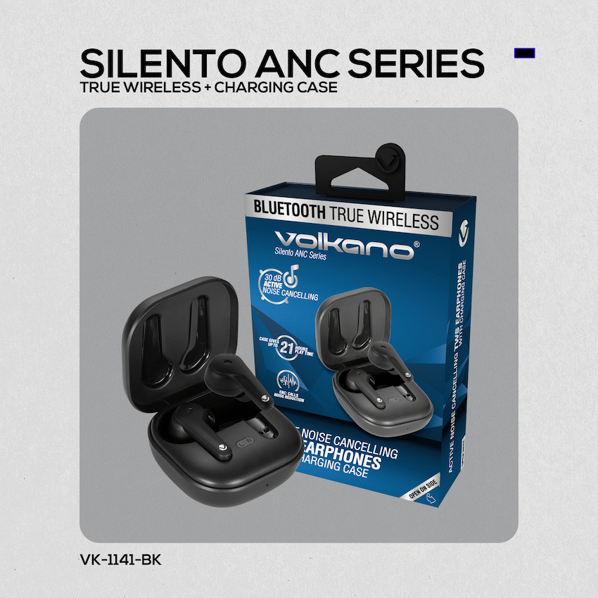 Volkano Silento ANC Series True Wireless + Charging Case - Black - image 11