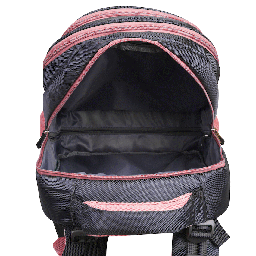 Volkano Orthopaedic Trolley Backpack 27L - Dark Grey/Pink - image 11