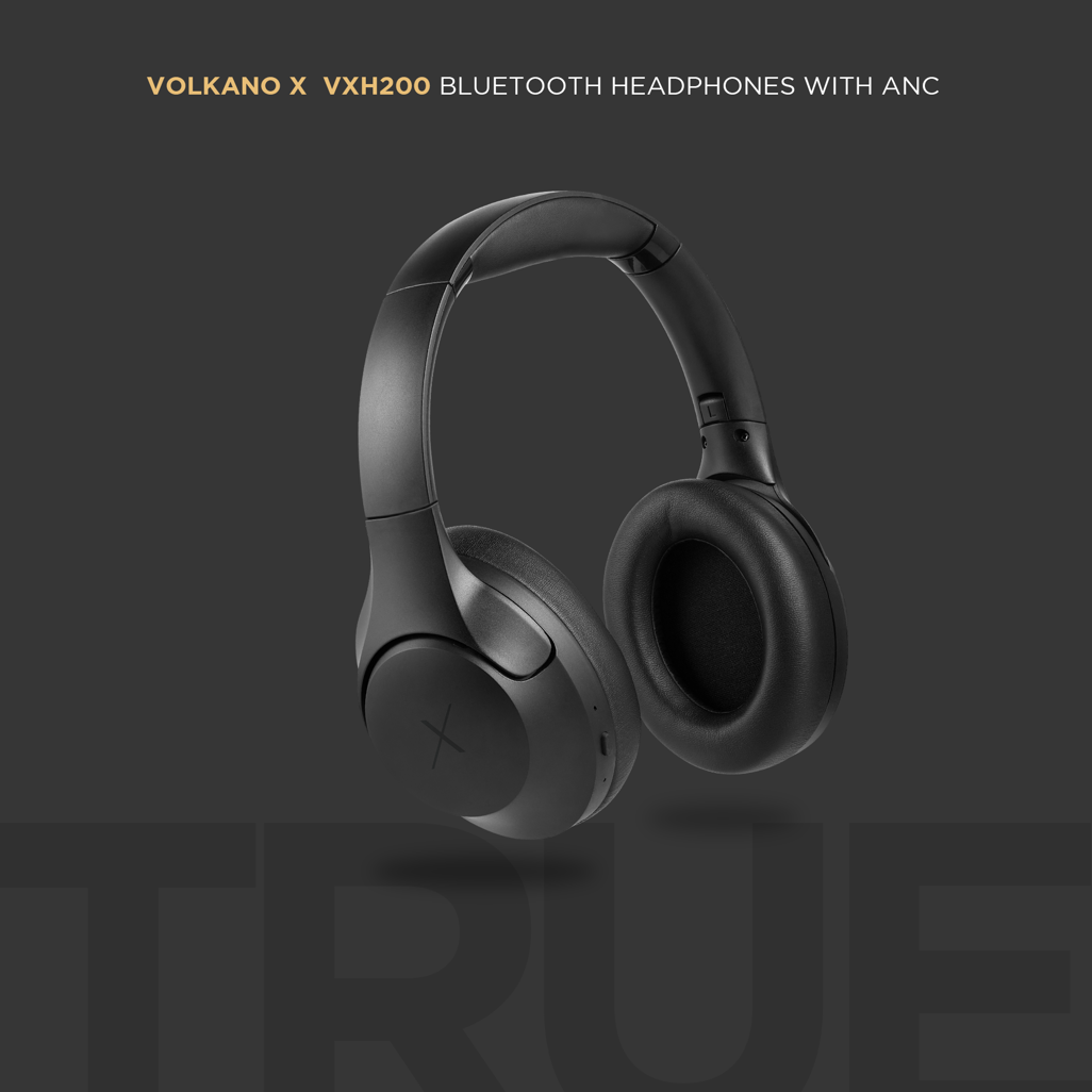 VolkanoX VXH200 Bluetooth Headphones with ANC - Black