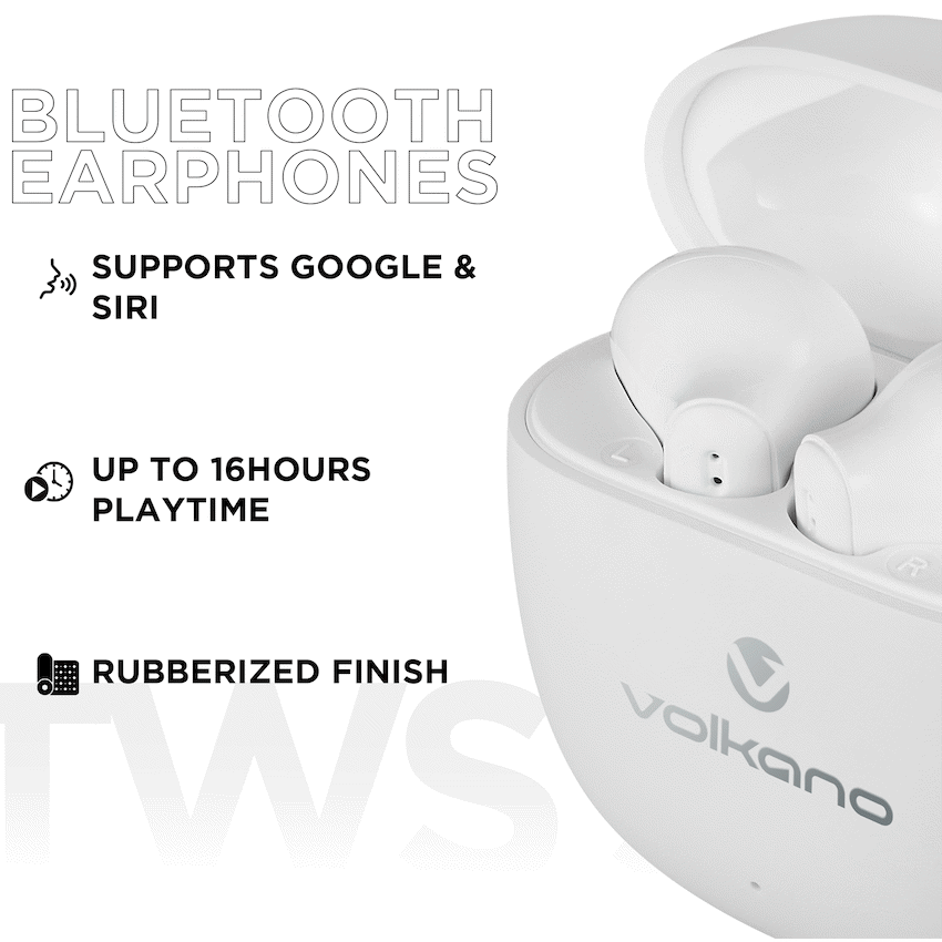 Volkano Sleek Series TWS Earphones - White - image 12