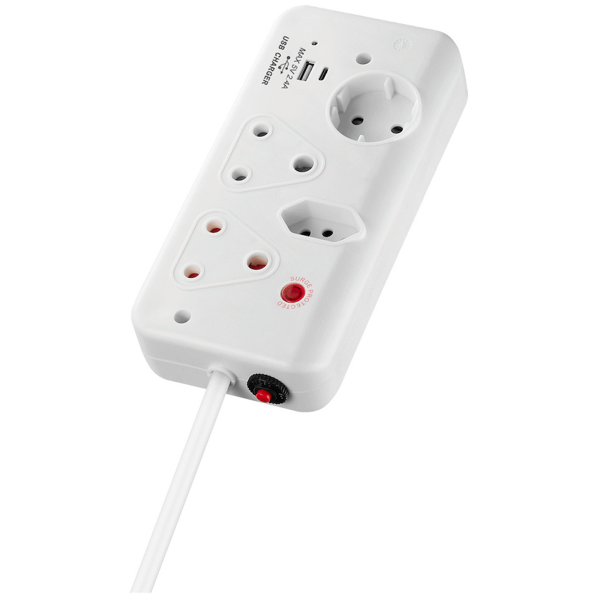Switched 4-Way with 1x Type-C + 1x USB 2.4a Socket Medium Surge-Protected 0.5m - image 12