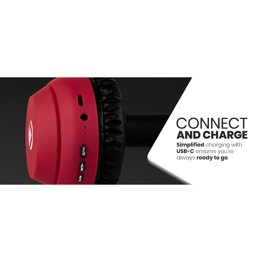 Volkano Cosmic 2 Series Bluetooth Headphones - Red - image 12