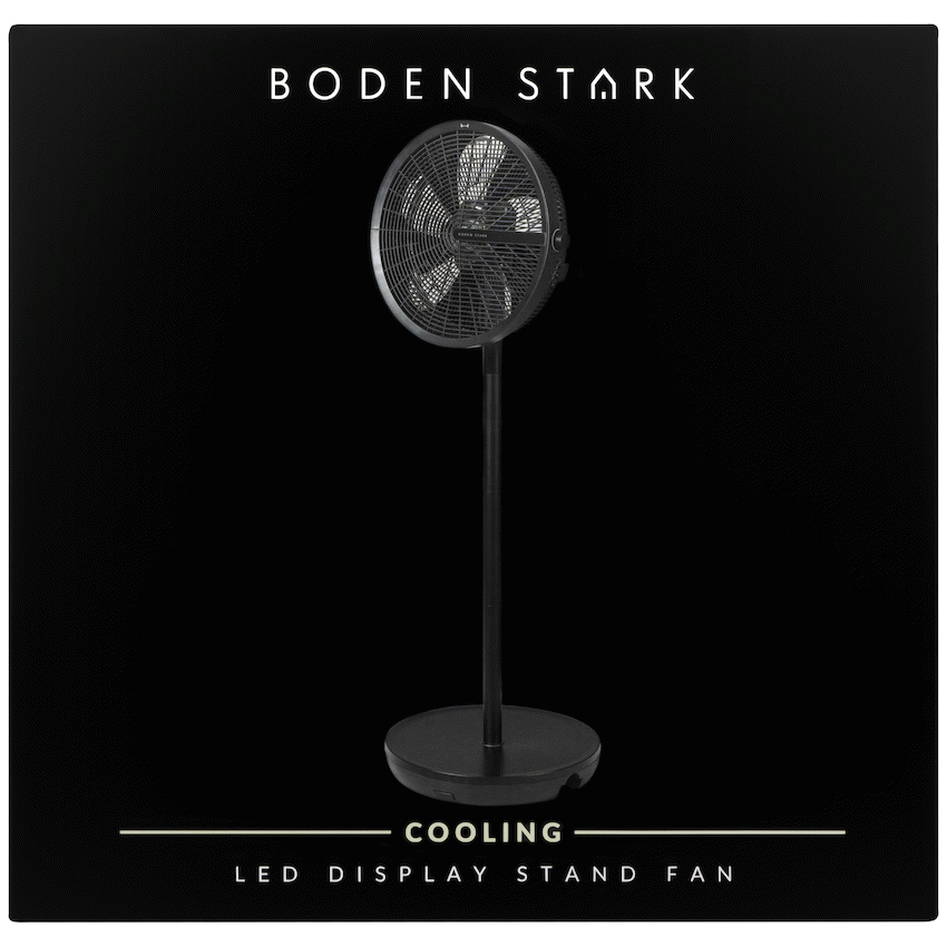 Boden Stark LED Display Stand Fan - Black - image 12