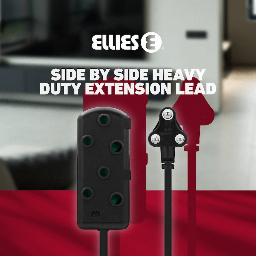 Ellies Side by Side Heavy Duty Extension Lead-5M-BK - image 12