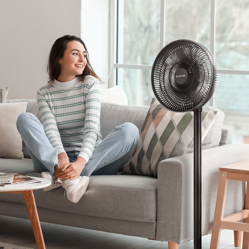 Elektra 30cm Stand Fan - Black - image 12