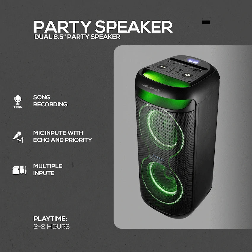 VolkanoX VXP200 Dual 6.5" Party Speaker  - Black - image 12
