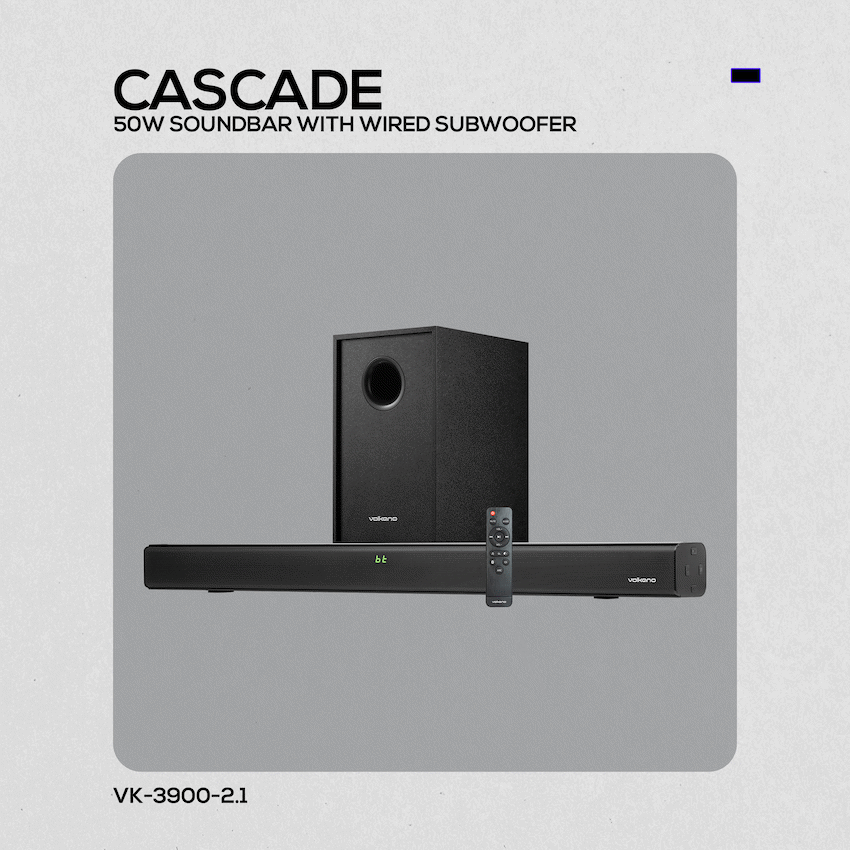 Volkano Cascade 50w Soundbar + Wired Subwoofer - Black - image 12