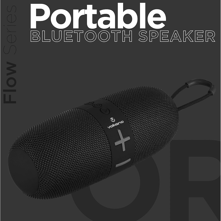 Volkano Flow Series Portable Bluetooth Speaker - Black with Grey Buttons - image 12