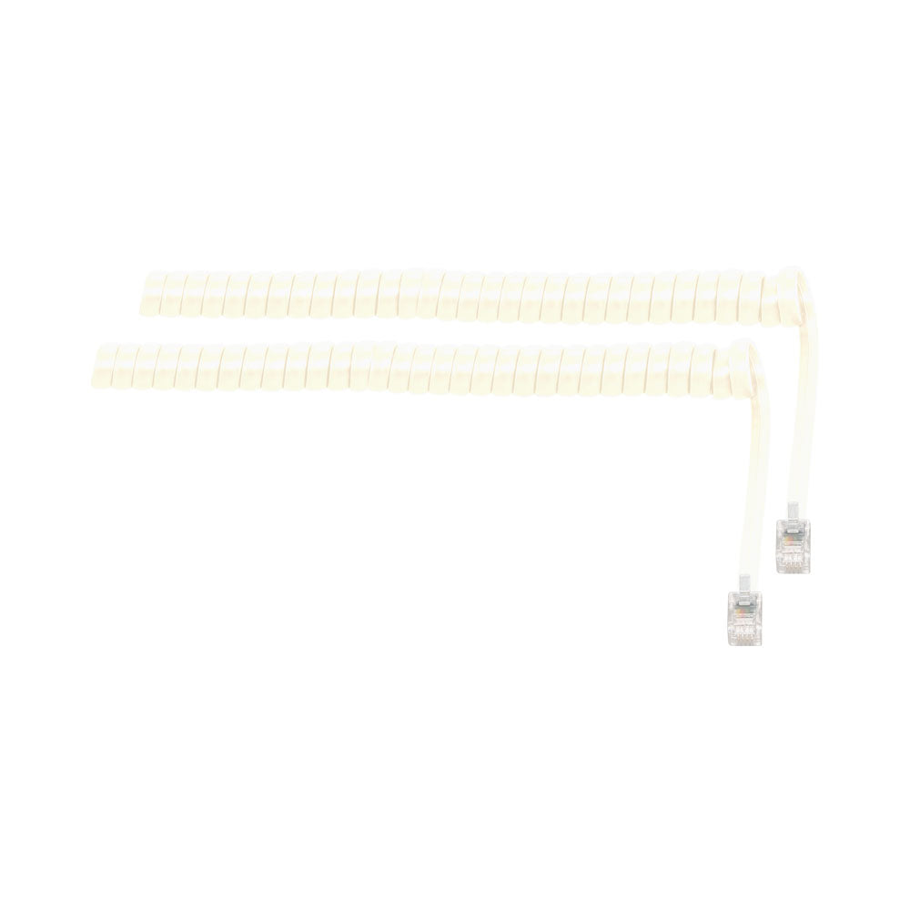 RJ9 CURLY TELEPHONE CABLE-CREAM