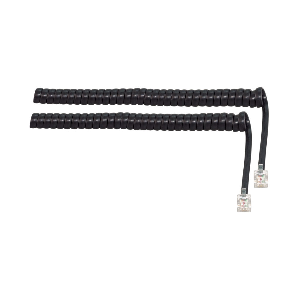 LINKQNET RJ11 COILED TELEPHONE CABLE - BLACK