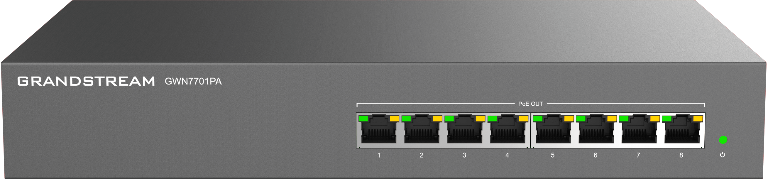Grandstream Enterprise 8 port Unmanaged GbE PoE Switch - 145W | GWN7701PA