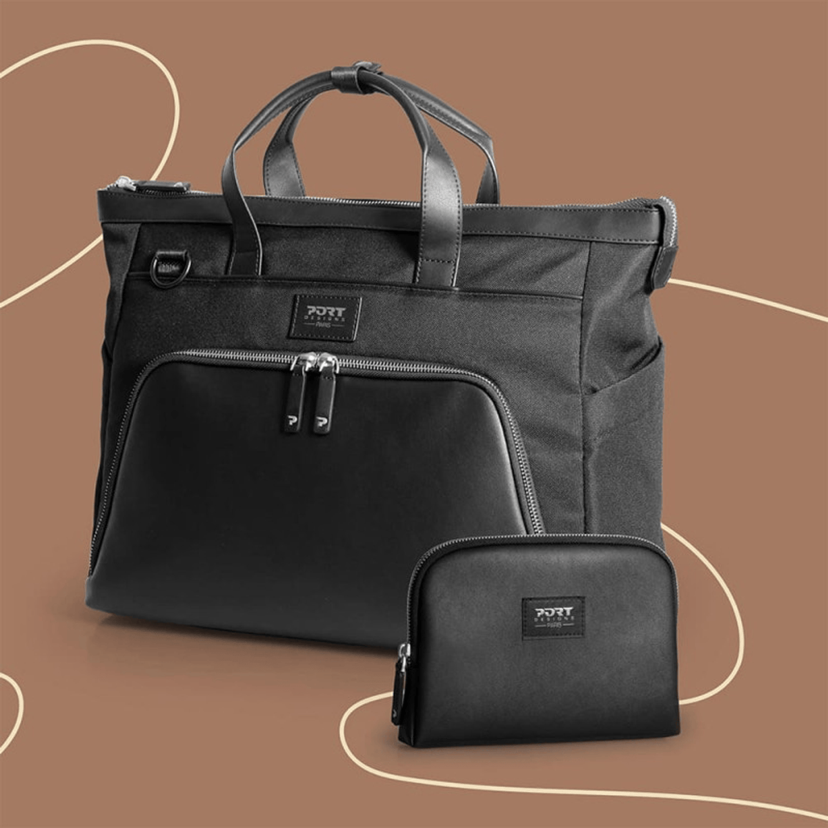 PORT MUSE SIGNATURE business 16" laptop handbag - clutch bag included – image 17