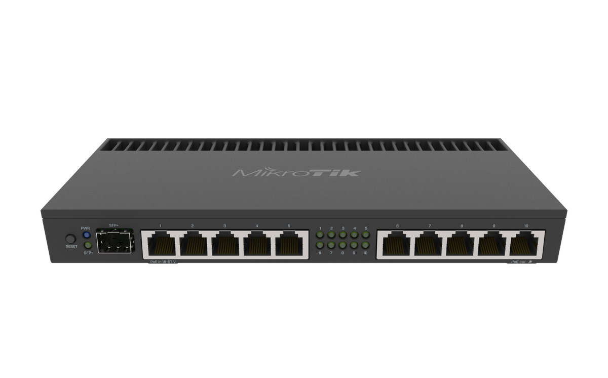 MikroTik 10 Port Gigabit 1SFP+ 4 Core L5 Rack-Mount Router | MT-RB4011iGS-RM