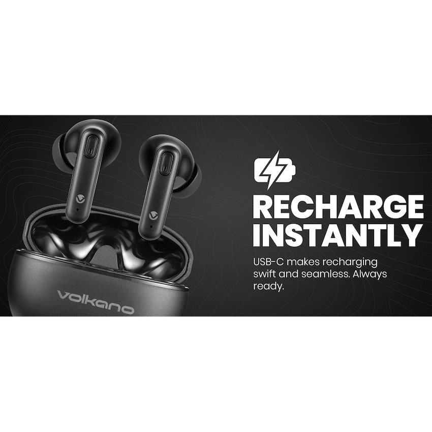 Volkano Pulse Series True Wireless Earphones with Charging Case - Black - image 13