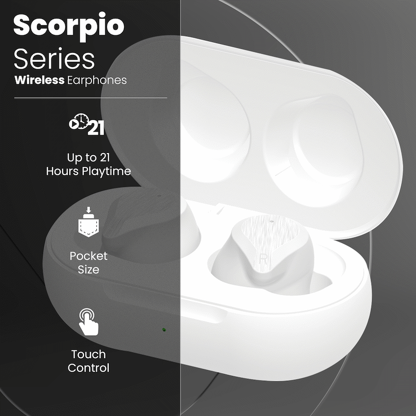 Volkano Scorpio Series True Wireless Earphones - White - image 13