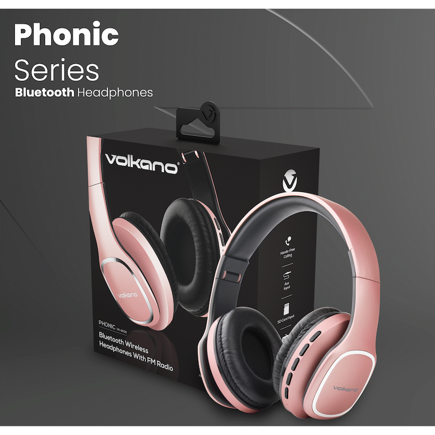 Volkano Phonic Series Bluetooth Full-Size Headphones - Rose Gold - image 13