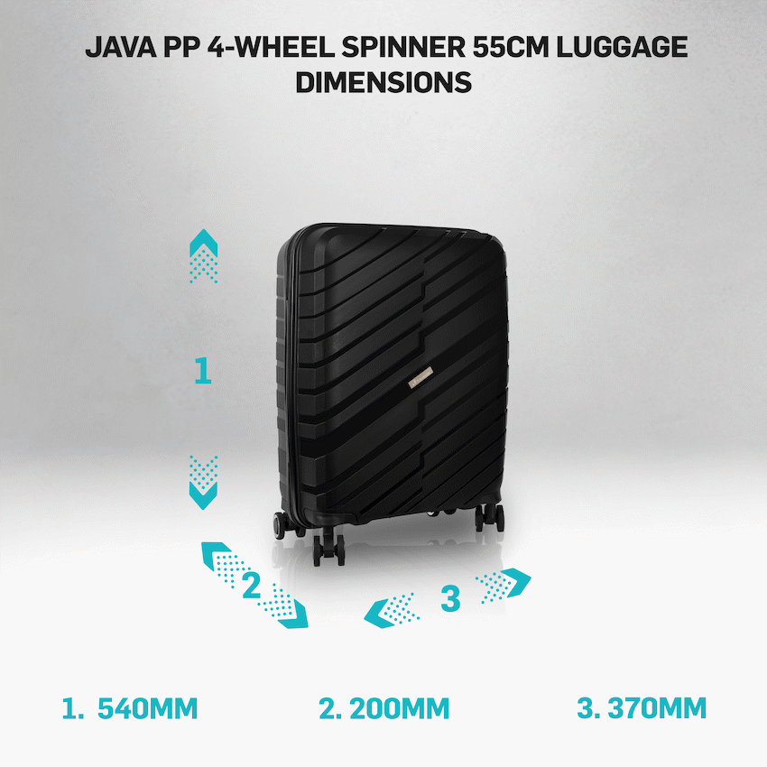 Travelwize Java PP 4-Wheel Spinner 55cm Luggage - Black - image 13