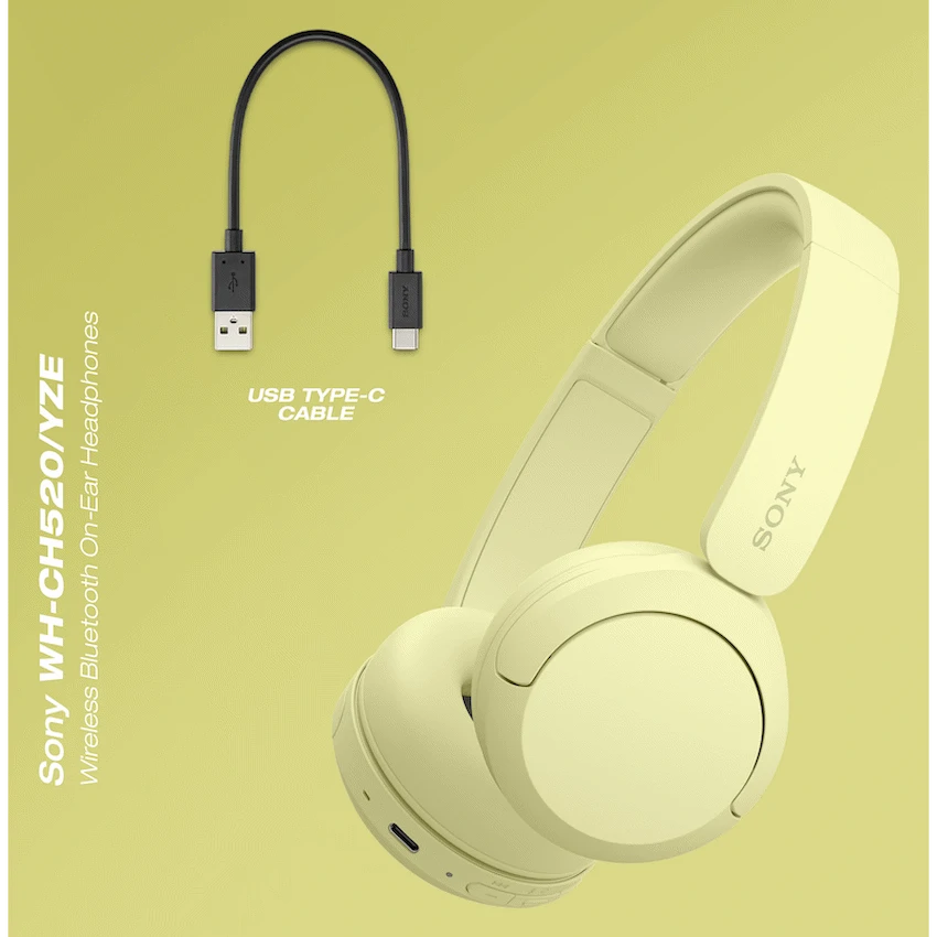Sony WH-CH520 (Yellow) Bluetooth On-Ear Headphones - image 13