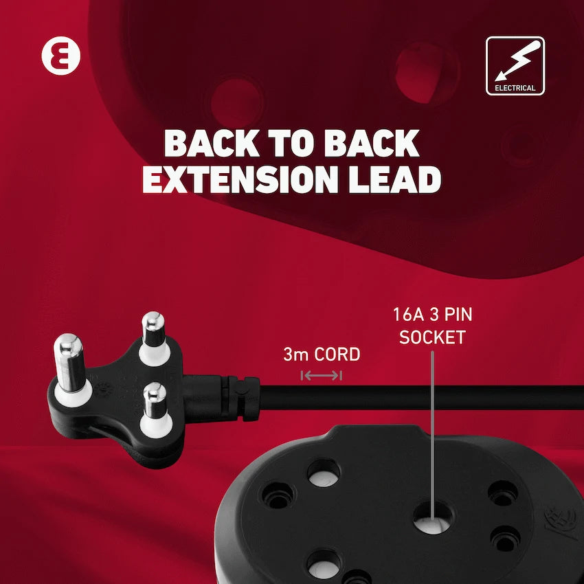 Ellies Back to Back Heavy Duty Extension Lead - 3m - image 13