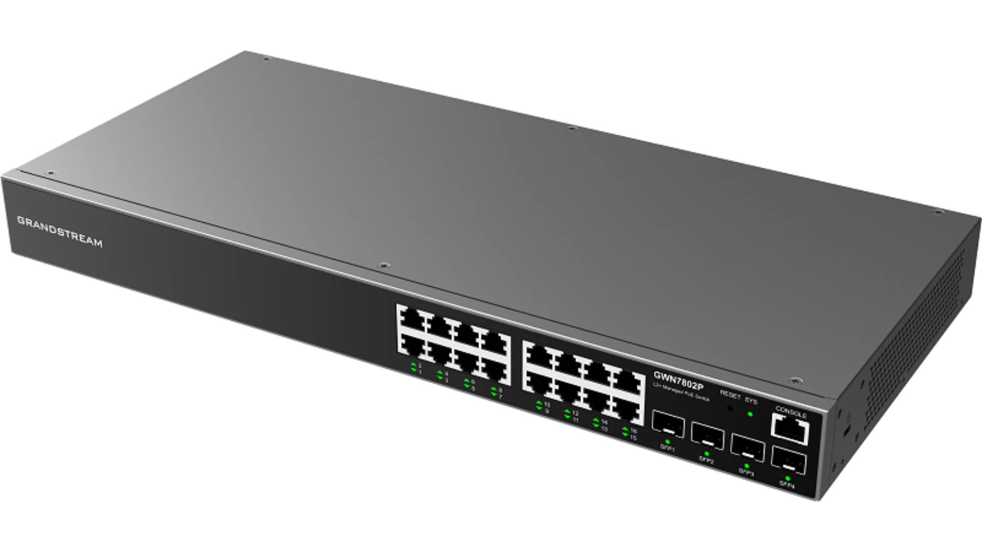 Grandstream Enterprise L2 16 port Managed GbE PoE+ Switch 240W | GWN7802P - image 3