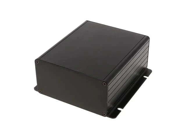 Extruded Aluminium Enclosure With Integrated Flange Black Anodized