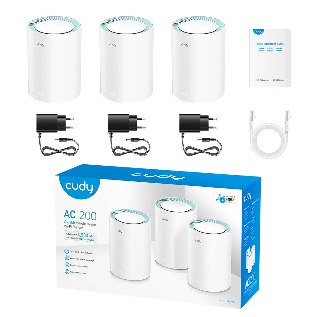 Cudy Dual Band 1200Mbps WiFi 5 Gigabit Mesh 3 Pack | M1300 (3-Pack) - image 4