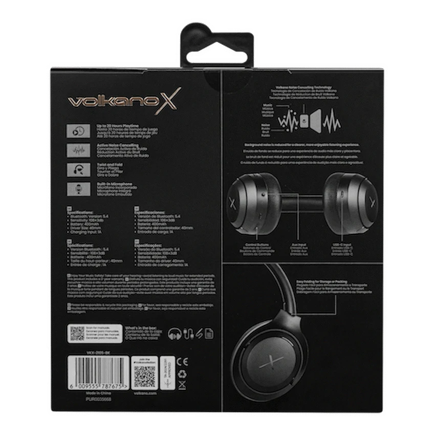 VolkanoX VXH100 Bluetooth Headphones with ANC  - Black - image 14