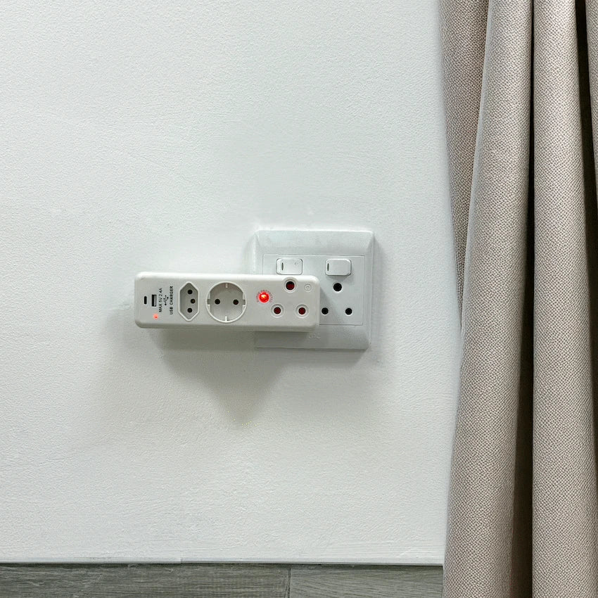 Ellies 3 Way Surge adaptor Schuko,with type C + USB - WT - image 14