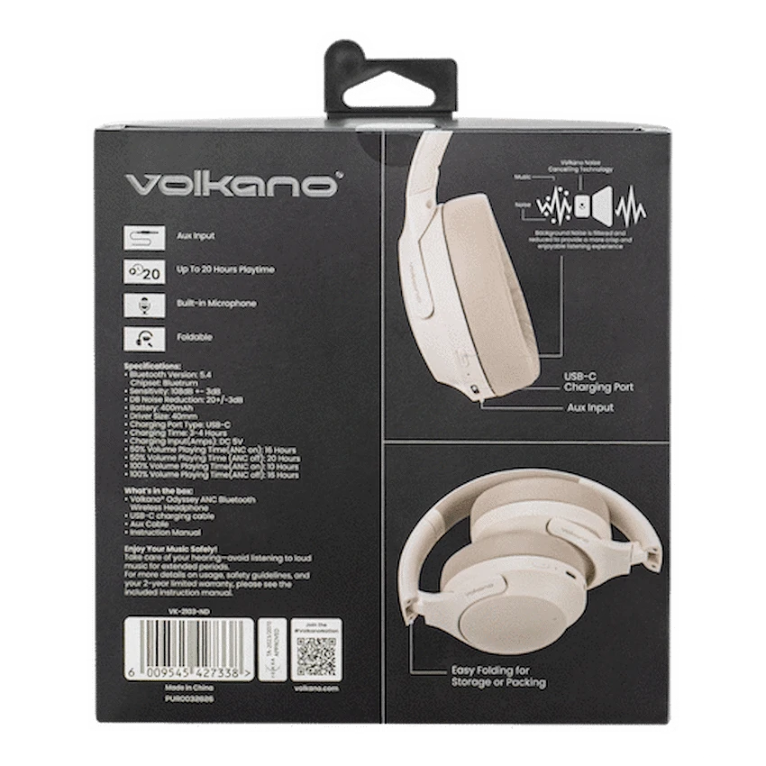 Volkano Odyssey ANC Bluetooth Wireless Headphone - Nude - image 14