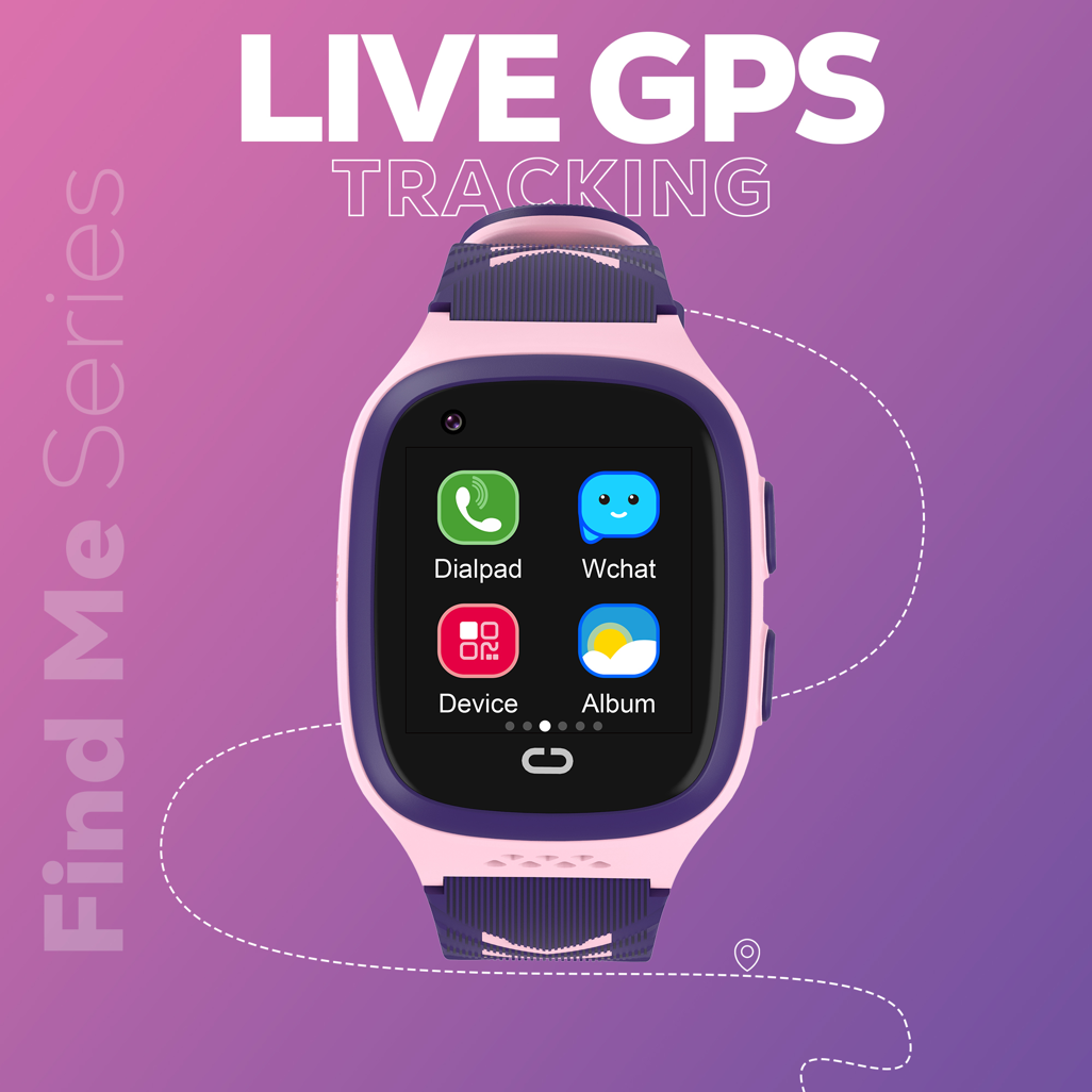 Volkano Find Me 4G Series GPS Tracking Watch with Camera - Pink