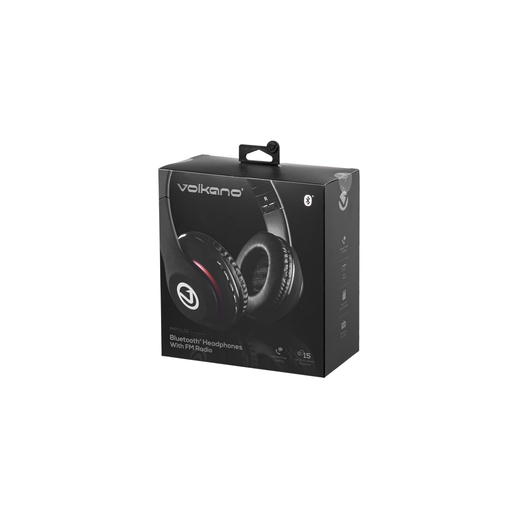 Volkano Impulse Series Bluetooth Headphones - Black