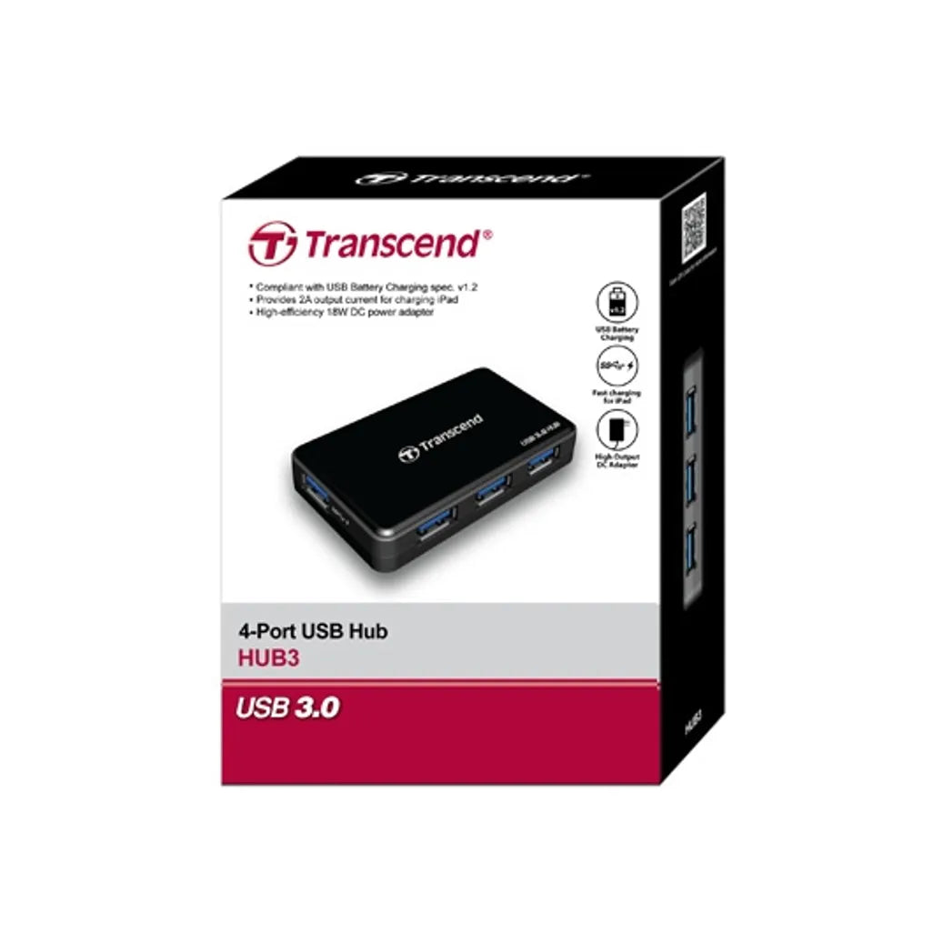 Transcend HUB3, USB 3.2 Gen 1 (3.1 Gen 1) Type-A TS-HUB3K