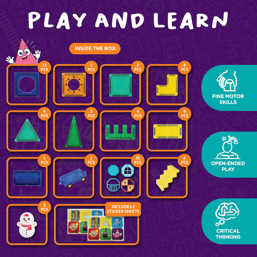 73 Magnetic Tiles, Windows, Stickers and Snowmen - image 15