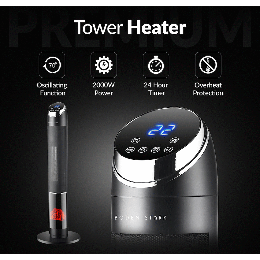 Boden Stark Digital Fireplace Tower Heater - image 15