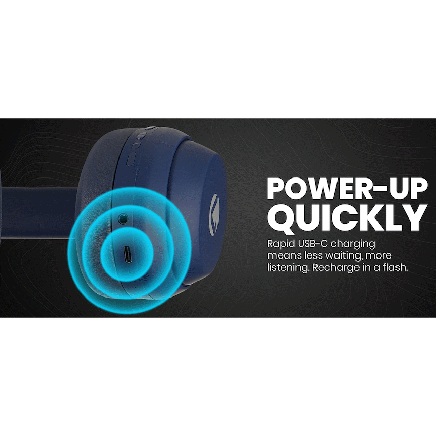 Volkano SoundSweeper Series Active Noise Cancelling bluetooth Headphones - Blue - image 15