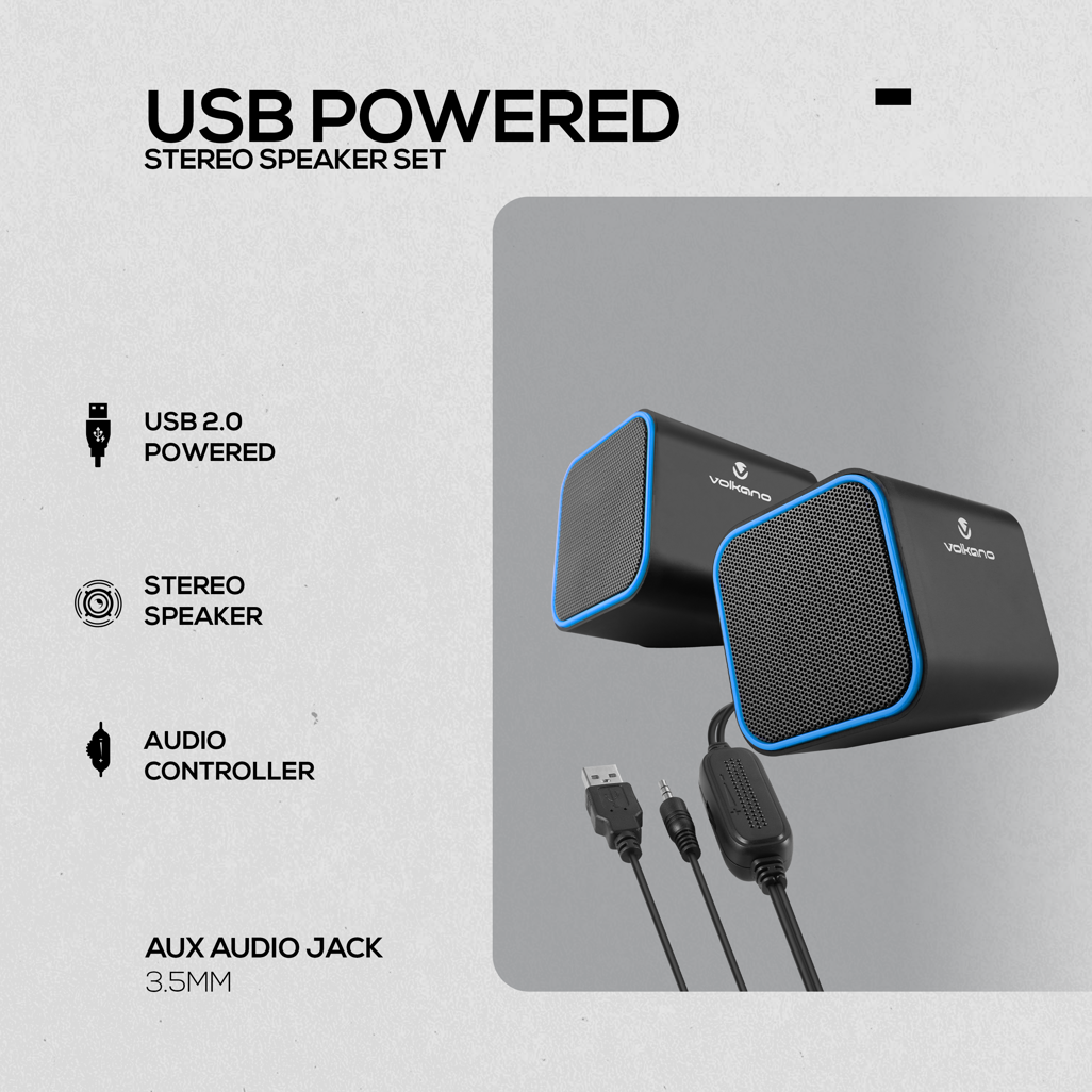 Volkano Diamond Series USB Speaker - Blue