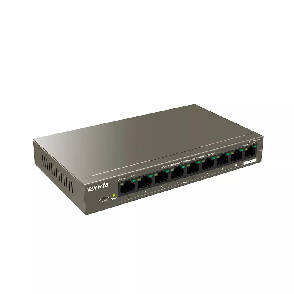 Tenda 9-Port Fast Ethernet Desktop Switch with 8-Port PoE | TEF1109P-8-102W - image 3